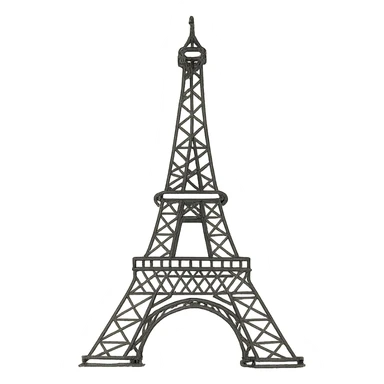 Eiffel Tower, hand-drawn black outline doodle style sticker