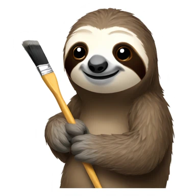 Sloth with a paint brush  sticker