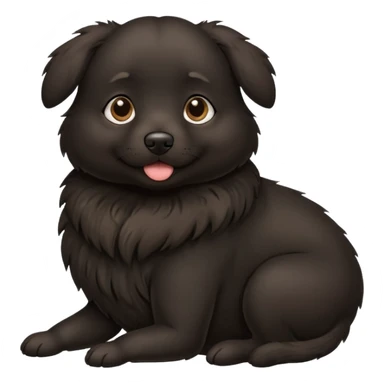 pregnant black dog holding its belly sticker