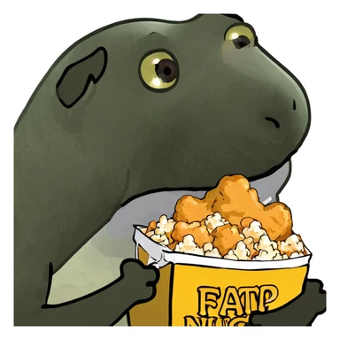 Fat Puppy eating nuggets sticker