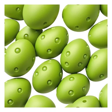 3D rendered matcha green Hong Kong egg puffs (鸡蛋仔) with authentic egg-shaped bubble pattern, vibrant green color, hyper-realistic texture, glossy finish, detailed individual bubbles sticker