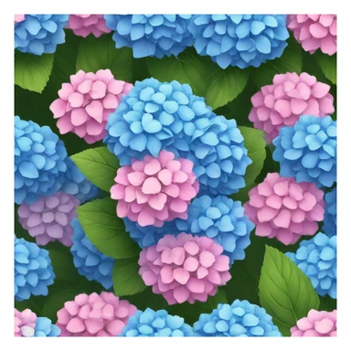 Blue and pink hydrangeas  sticker
