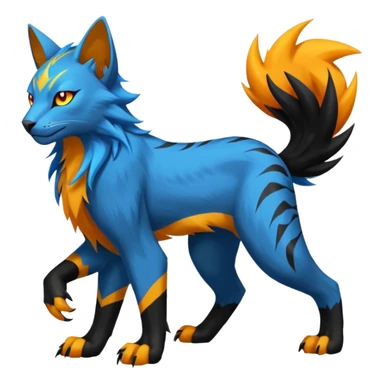 Manectric-Luxray-Bobcat-Fakémon-fusion-animal-creature, full body  sticker