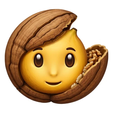 Walnut-shaped emoji sticker