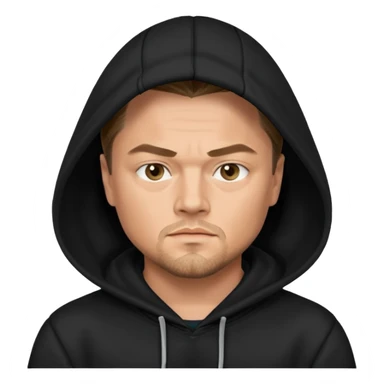 leonardo di caprio with black hoodie sticker