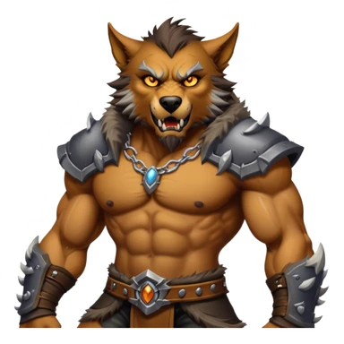 Cinematic Realistic WoW Worgen Portrait, captured in a dynamic, battle-ready stance, muscles rippling beneath his wild fur and tanned skin. His fierce, amber eyes and determined features, set against consistently detailed, worn leather attire, are rendered with dramatic natural lighting and high shine, embodying the raw, relentless fury of a worgen warrior in combat. sticker