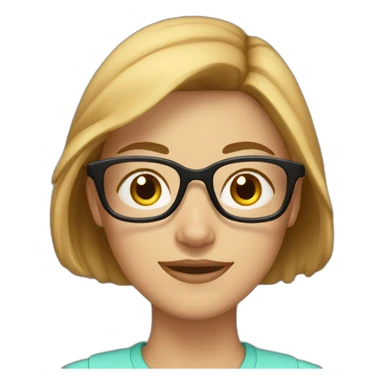 30 year old white woman short light brown hair with a cap on her heard and glasses sticker