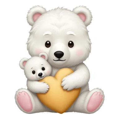 White bear with baby bear sticker