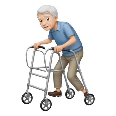 Old man with walker sticker