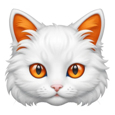 White cat with orange pelomeria hair clips sticker