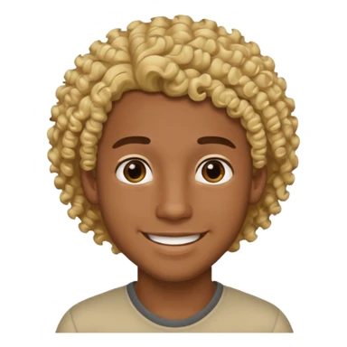 Chico joven latino, piel muy morena, pelo rubio rizado sticker