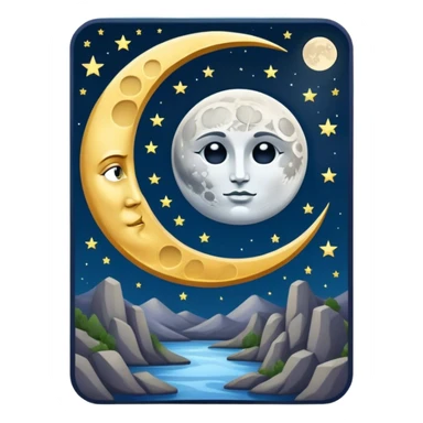 tarot cards moon sticker
