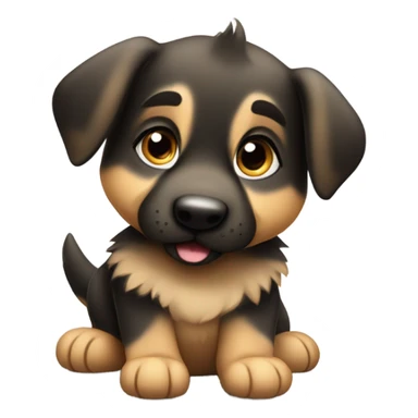 German shepherd puppy love sticker