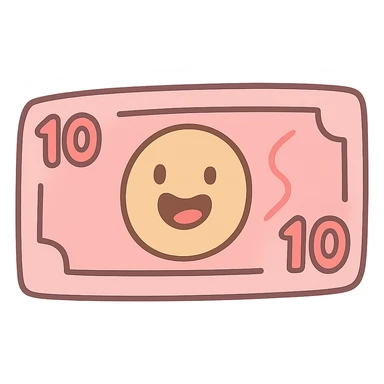 pastel toon style pink cash sticker