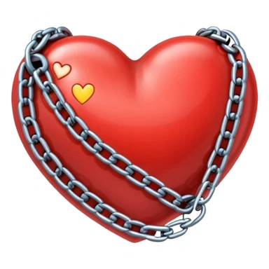 cartoon heart wrapped in chains with letters IC on it sticker