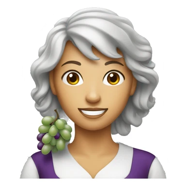 Winemaker woman grape sticker