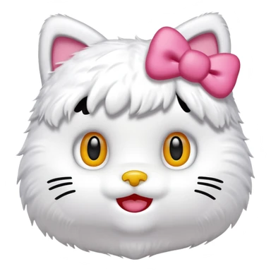 Genera esta emojis 🤍 con un hello Kitty en el medio sticker