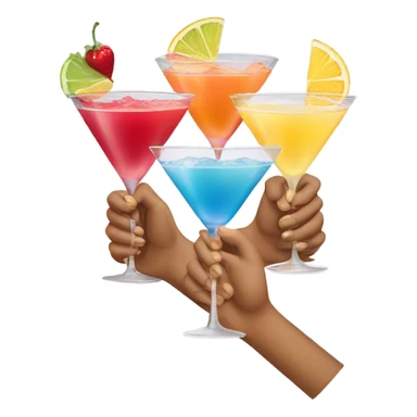 Three cocktails in hands sticker