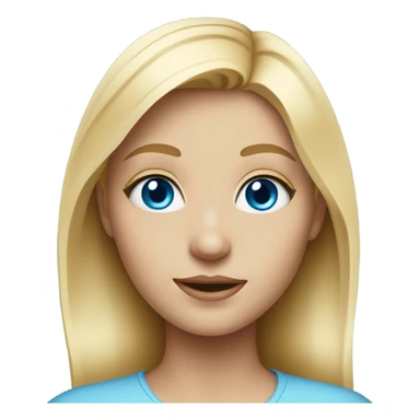 blonde girl close-up portrait with blue eyes sticker