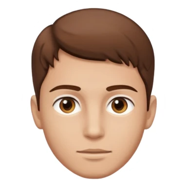 young man with smooth skin, bright eyes, brown hair, head only sticker