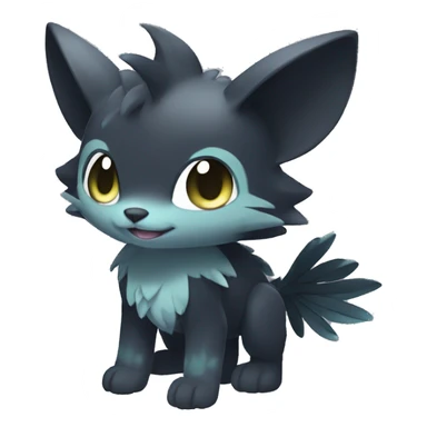 Cute cool shiny fantasy dark-shadow-themed animal hybrid Fakemon full body sticker