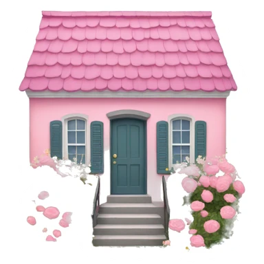 Pink house with flowers  sticker