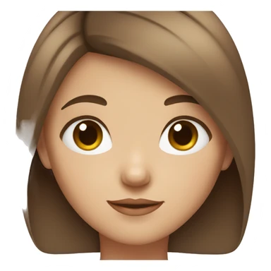 Girl with short brown hair bleu eyes and a square face  sticker