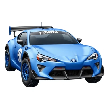 Long wheelbase widened pearly midnight snow blue 2nd generation 2025 Toyota 86 off-road hypercar racer sticker