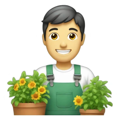 happy gardener no face sticker