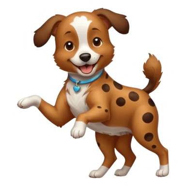dancing dog with spots sticker