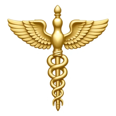 monotone color golden caduceus sticker