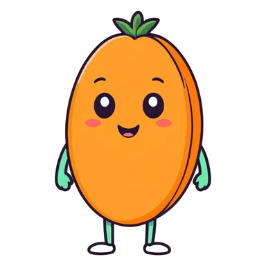 Papaya with eyes y a smile sticker