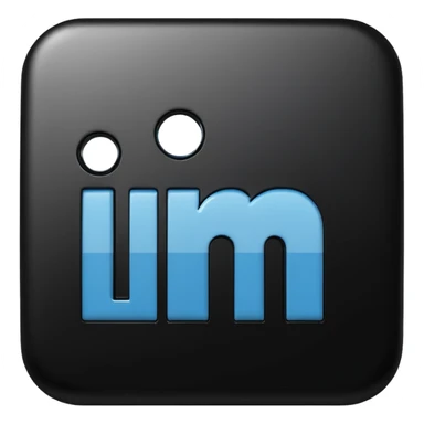 3d Linkedin logo in black sticker
