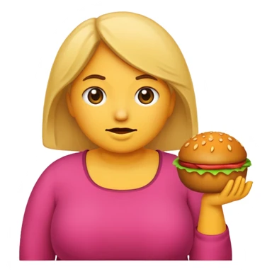 Quiero que crees un emoji tipo 🚷 Pero reemplaza a la persona por una silueta de una mujer obesa sticker