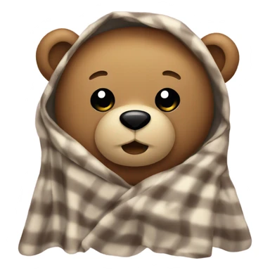 Teddy bear covered in blanket sticker