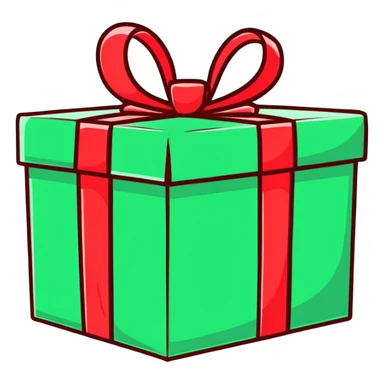 red gift box sticker