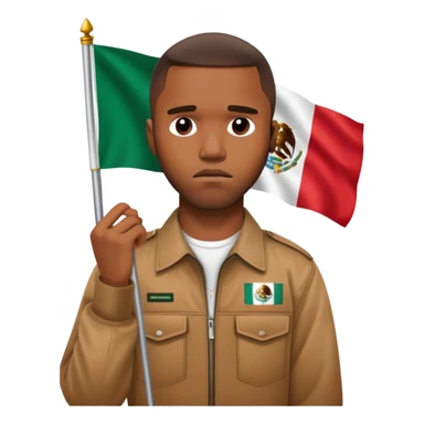 Frank ocean holding the Mexican flag and his face looks sad sticker