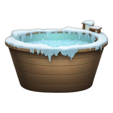 wood bathtub with ice sticker