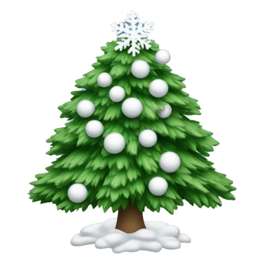 Weihnachtsbaum mit Schnee und weißen kugeln  sticker