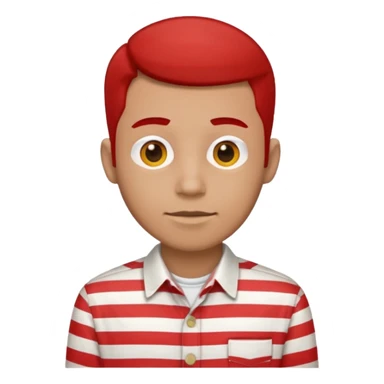 Man with red Striped Shirt not t shirt sticker