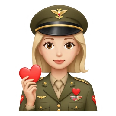 Militar y señora con corazones  sticker
