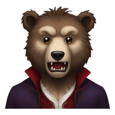 vampire as a grizzly head sticker