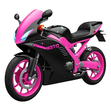 moto sportiva con scritta nera e solo avanti rosa fluorescente  sticker
