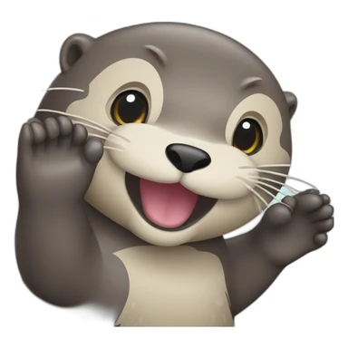 Sea otter waving  sticker
