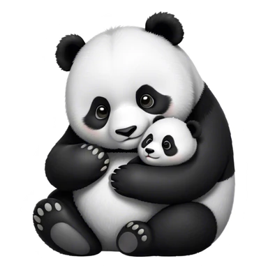 panda and it baby  sticker