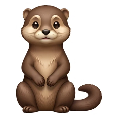 cinematic-noble [otter]-realistic-full-body-sitting-emoji,-tail-tucked-close,-head-tilted-dramatically,-sleek-[brown]-fur,-simplified-yet-realistic-focused-features,-highly-detailed,-glowing-with-an-almost-sarcastic-glow  expressive eyes sticker
