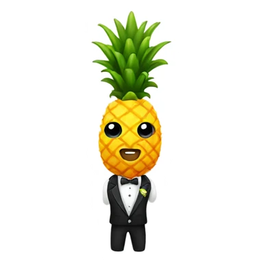 pineapple in a tuxedo sticker