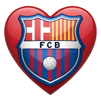 Barcelona FCB Logo in heart ❤️ sticker