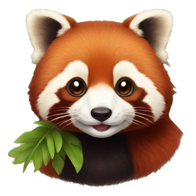 Red panda with a flower sticker