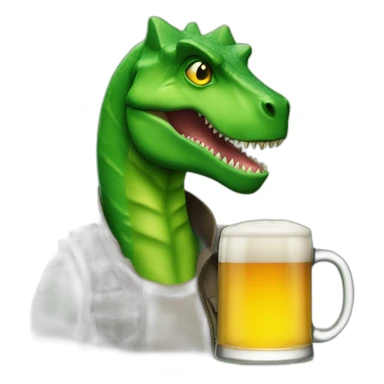 Beautiful, Men, Green Eyes Beer, whith a dinosaurios sticker